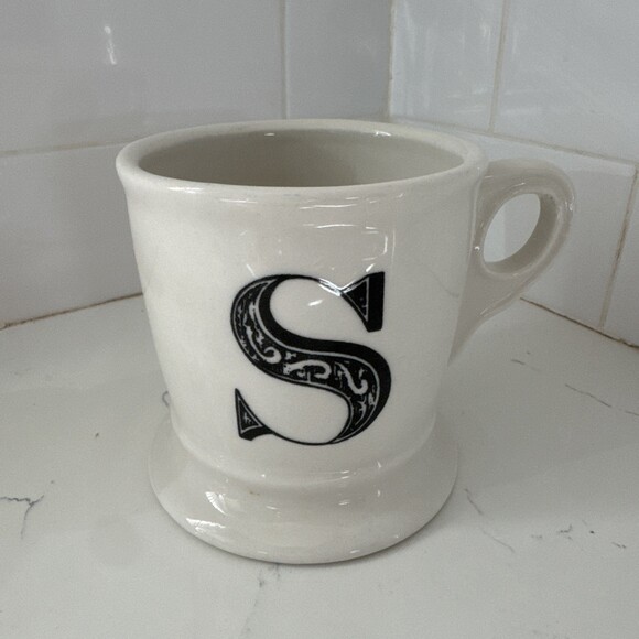 Anthropologie Other - Anthropologie Monogram Initial Coffee Mug Cup White Letter S